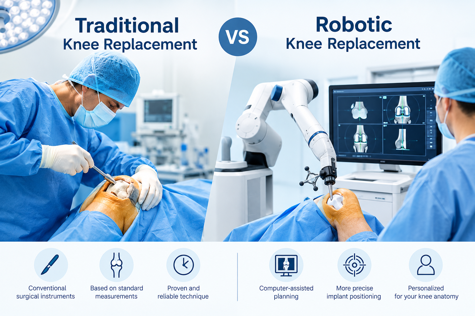 Robotic Knee Replacement vs Traditional Knee Replacement